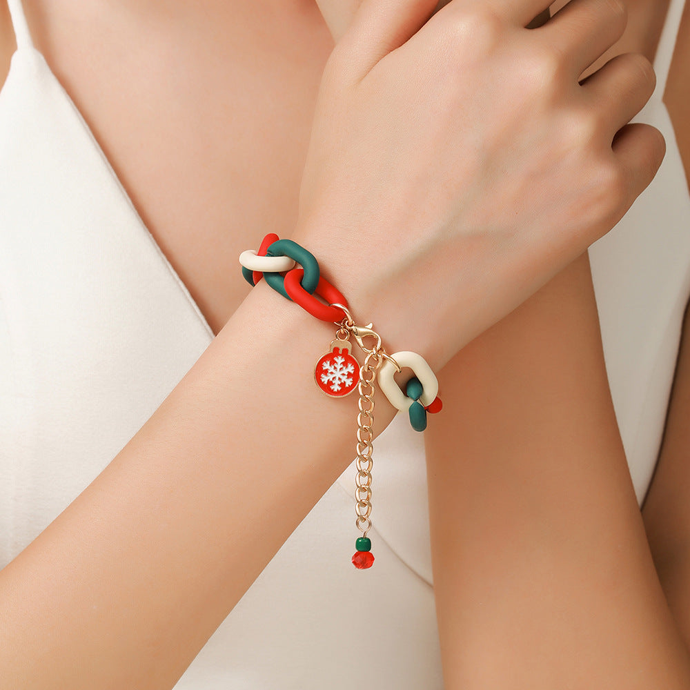 Creative Christmas Metal Chain Bracelet For Women Men Santa Claus Christmas Tree Snowflake Snowman Pearl Bangles New Year Gifts Creative Christmas Metal Chain Bracelet For Women Men Santa Claus Christmas Tree Snowflake Snowman Pearl Bangles New Year Gifts